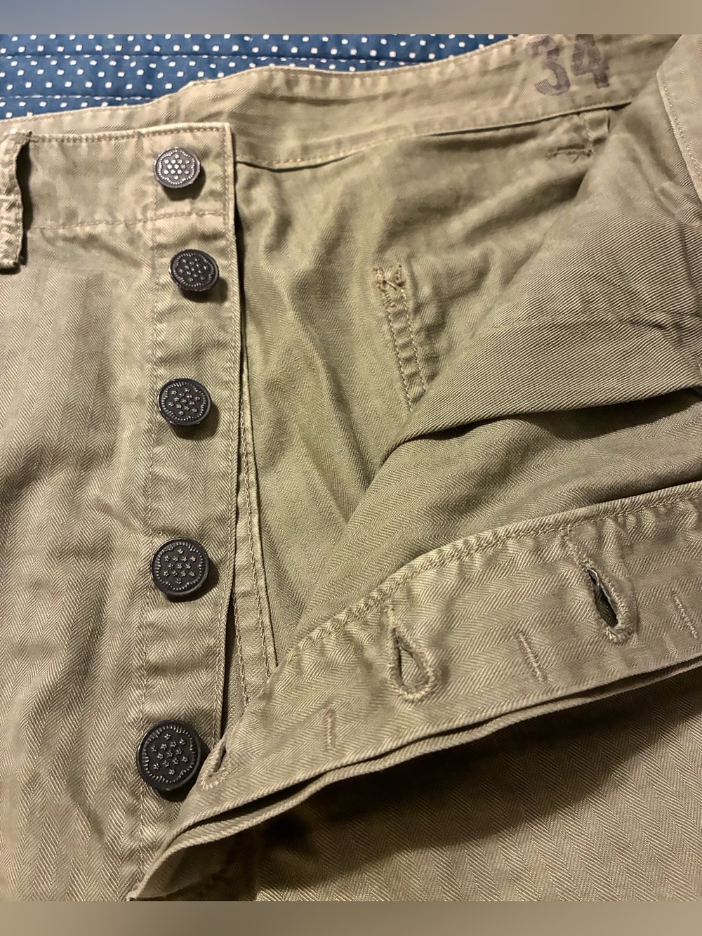 DOUBLE RL RALPH LAUREN RRL HBT MILITARY SHORTS- SIZE 34” - Picture 6 of 10